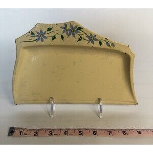 VINTAGE Metal Tin Butlers Dustpans 2Pc Set Hand-Painted Metal Dust Pan Set